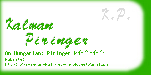 kalman piringer business card